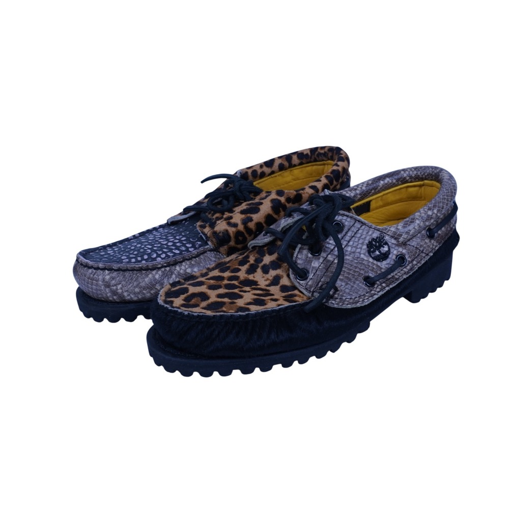 Chinatown Market x Timberland 3-Eye Lug Handsewn Boat 'Animal Print' 8.5W Mens